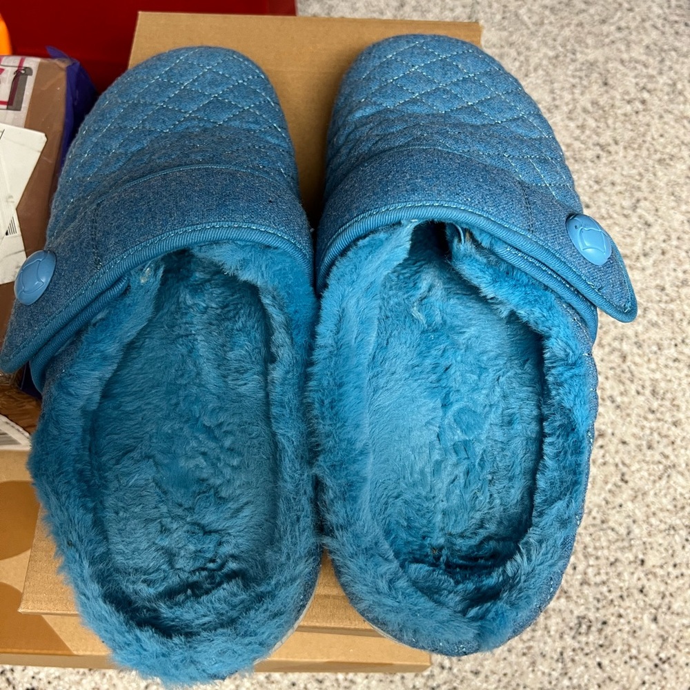 Vionic Blue Quilted Slippers - Picture 2 of 4